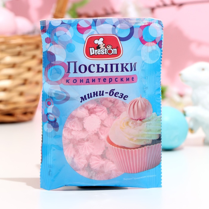 Посыпка кондитерская «Мини-безе», розовый | Preston