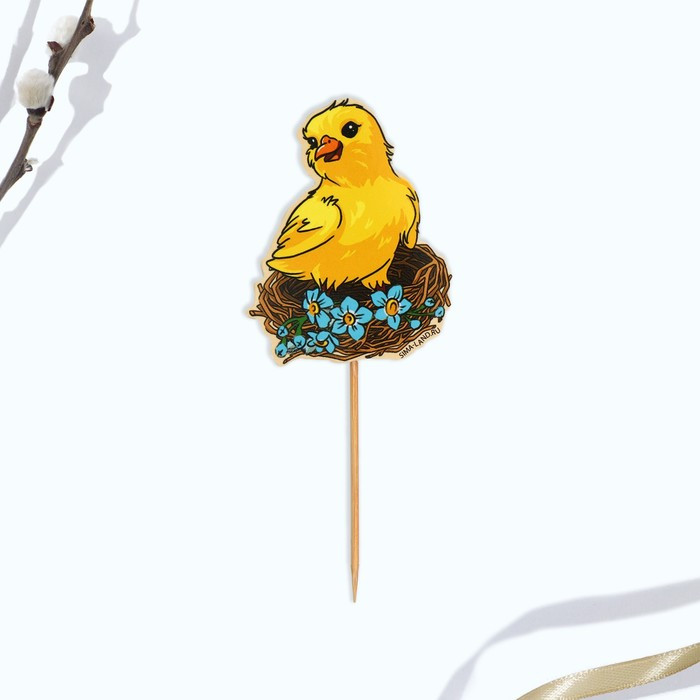 Топпер для кулича «Гнездо» | Пасхальные цыплята | Семейные традиции