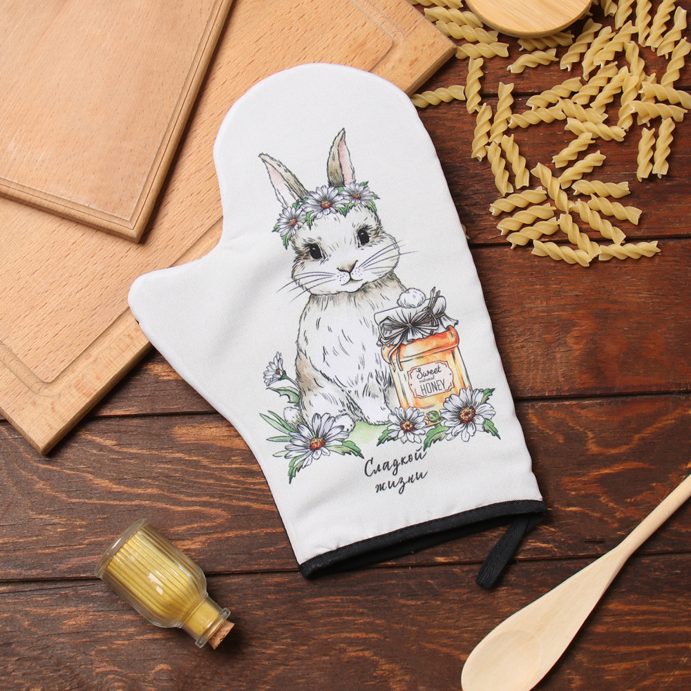 Варежка-прихватка «Сладкой жизни» | Кухонный текстиль «Цветы» | Доляна