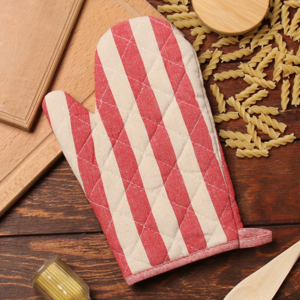 Варежка-прихватка «Полоса» | Кухонный текстиль Геометрия | Доляна
