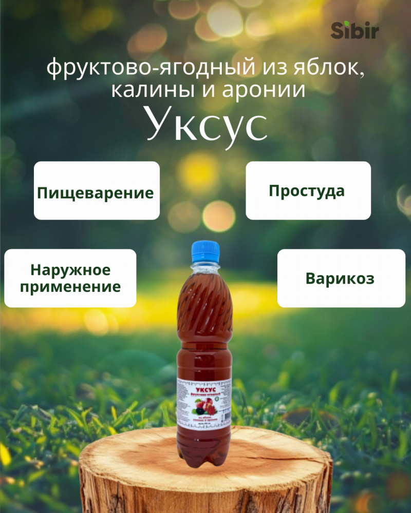 Уксус фруктово-ягодный из яблок, калины и аронии | Травник Гордеев