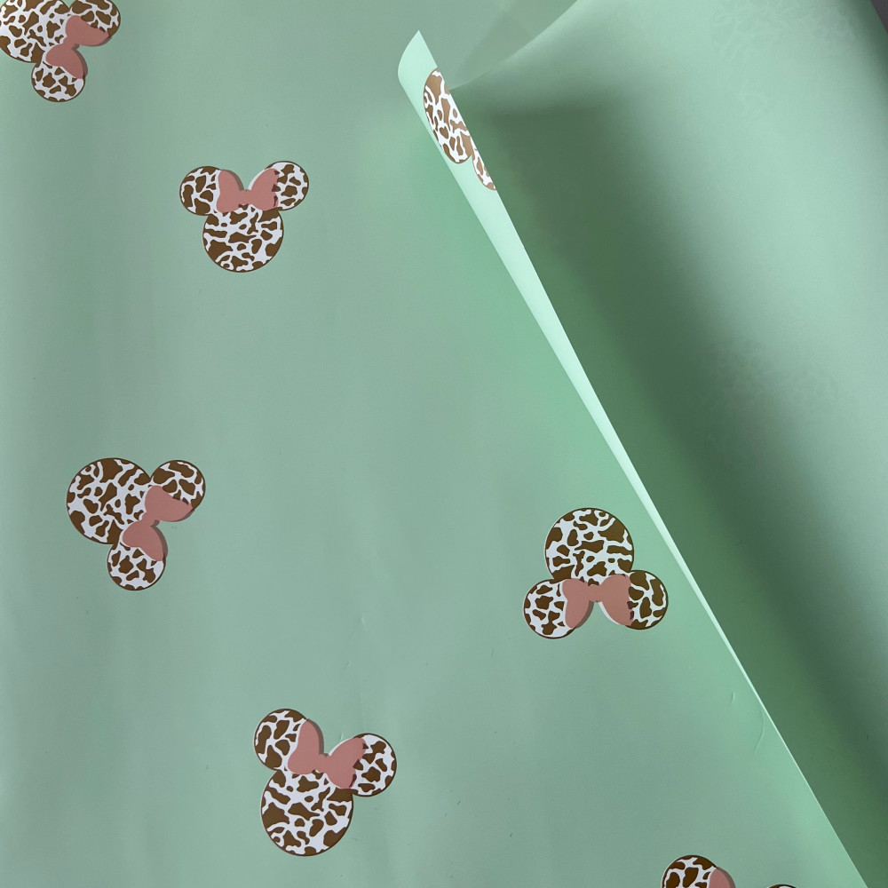 Бумага упаковочная матовая «Mouse». Зеленая | Carrero creative homе