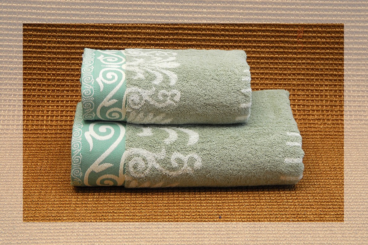 Полотенце махровое пестротканое "Colosseo" (Cleanelly Collection, 50х100, цвет зеленый) | Colosseo | ДМ Текстиль