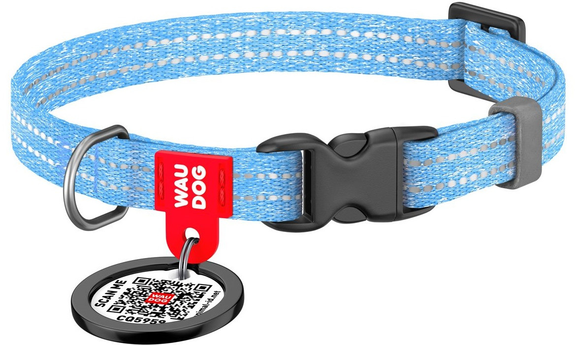 Ошейник для собак и кошек с QR-паспортом | Re-cotton | Waudog