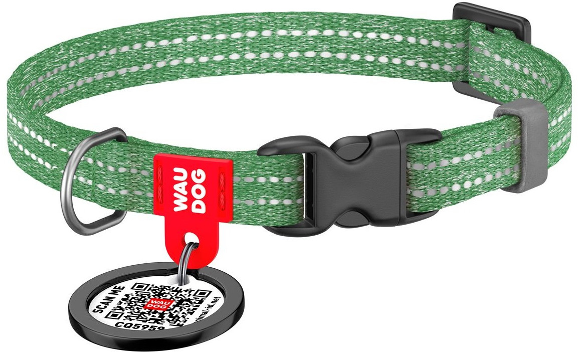 Ошейник для собак и кошек с QR-паспортом | Re-cotton | Waudog