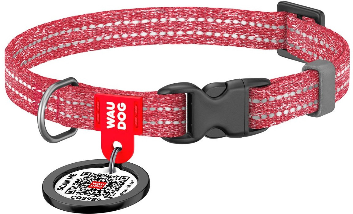 Ошейник для собак и кошек с QR-паспортом | Re-cotton | Waudog