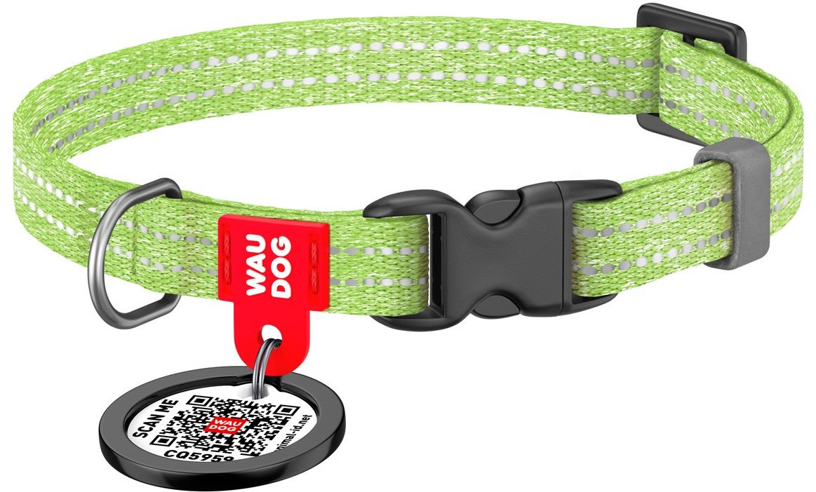 Ошейник для собак и кошек с QR-паспортом | Re-cotton | Waudog