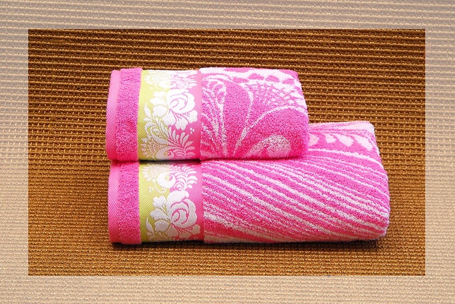 Полотенце махровое пестротканое "La moda" (Cleanelly, 70х140, цвет розовый) | La moda | ДМ Текстиль