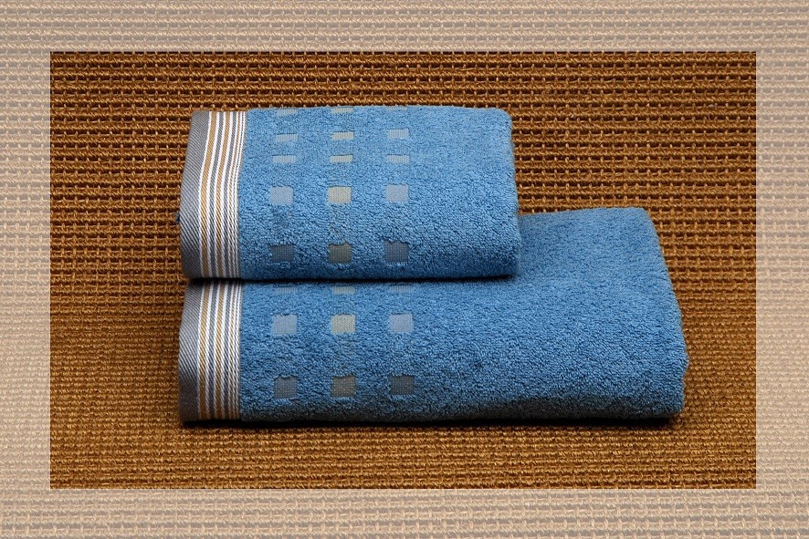 Полотенце махровое гладкокрашеное "Finestra" (Cleanelly, 70х130, цвет темно-голубой) | Finestra | ДМ Текстиль