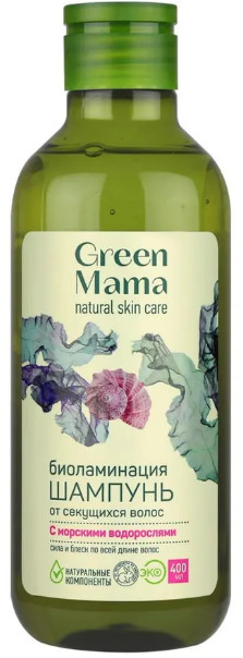Шампунь от секущихся волос с морскими водорослями «Биоламинация» | Морской сад | Green Mama