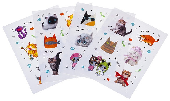 Набор наклеек «Котики бывают разными» | Hatber