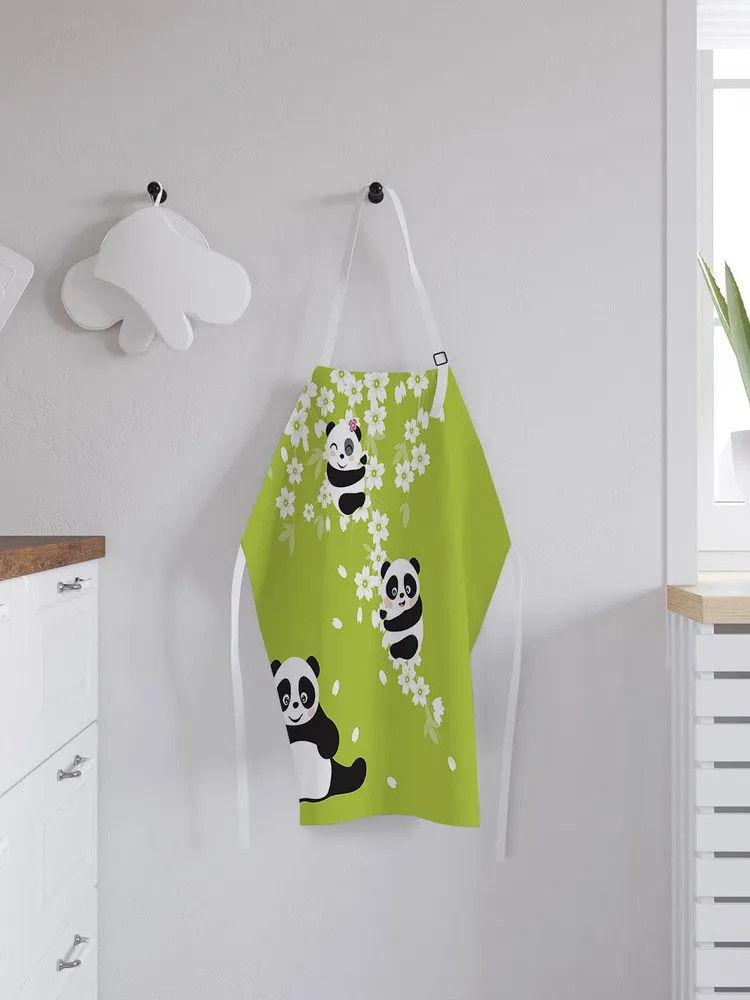 Фартук кухонный «Панды улыбаются» | Панды улыбаются | JoyArty