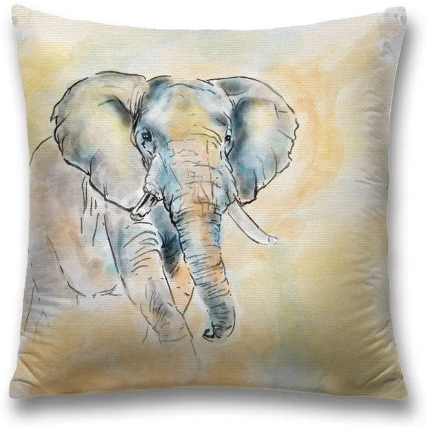 Наволочка декоративная «Загадочный слон» | Загадочный слон | JoyArty