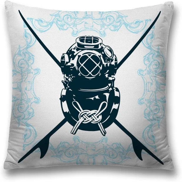 Наволочка декоративная «Водолазный шлем» | Водолазный шлем | JoyArty