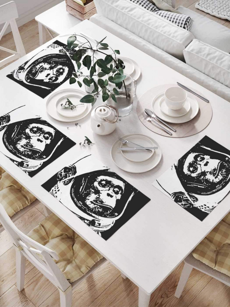 Набор салфеток сервировочных «Обезьяна космонавт» | Обезьяна космонавт | JoyArty