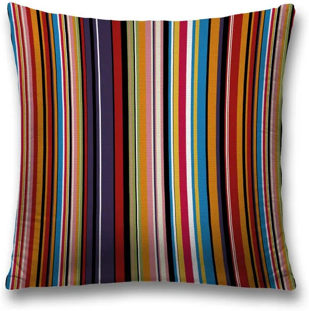 Наволочка декоративная «Разноцветные вертикальные полосы» | Разноцветные вертикальные полосы | JoyArty