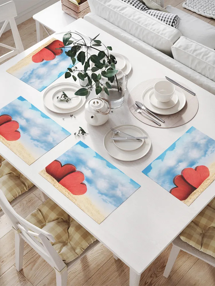 Набор салфеток сервировочных | Сердечный друг | JoyArty