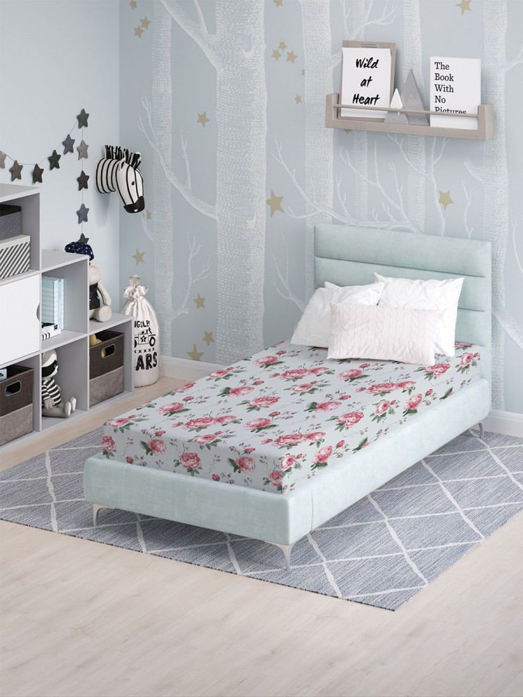 Простыня на резинке | Розовые букетики | Ambesonne