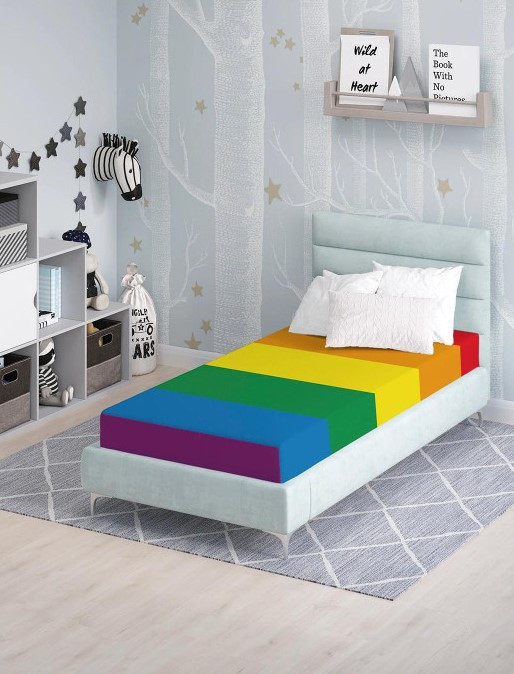 Простыня на резинке | Радужный фон | Ambesonne