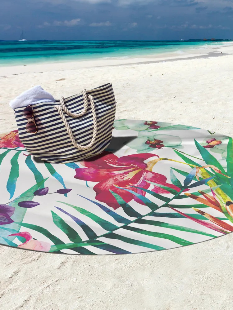 Коврик-парео пляжный | Тропические растения | JoyArty