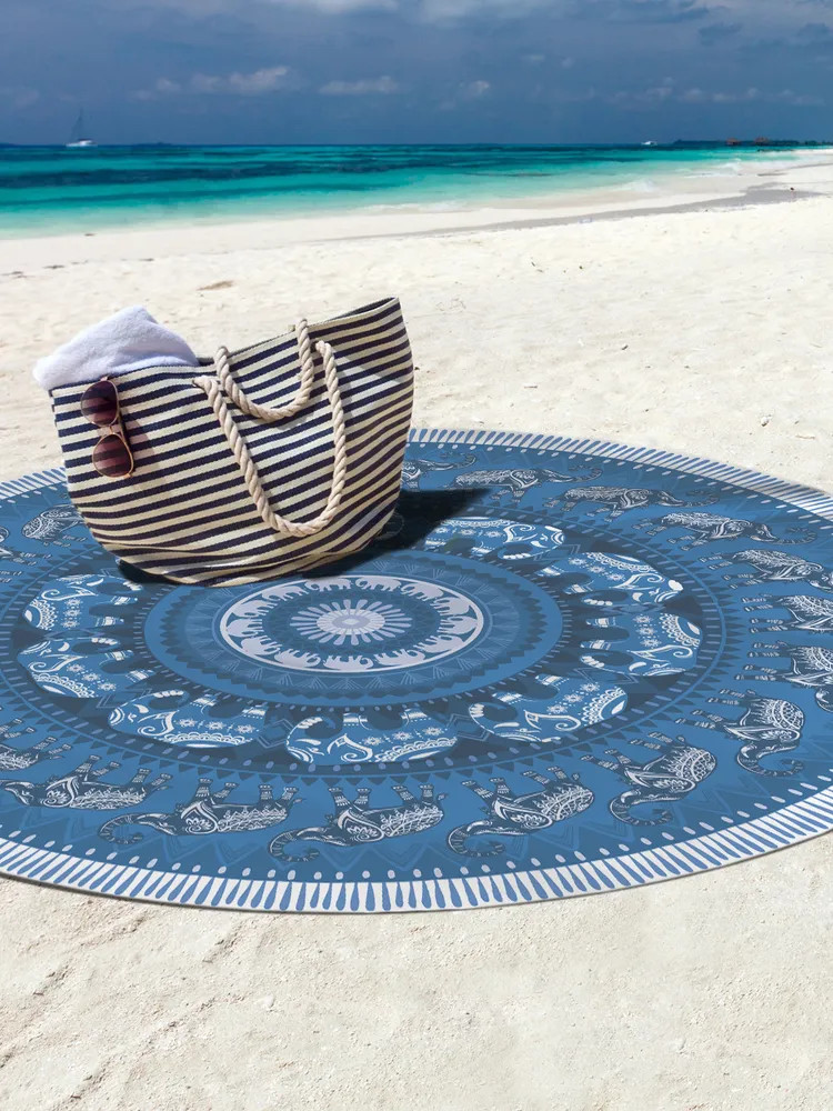 Коврик-парео пляжный | Синяя мандала | JoyArty