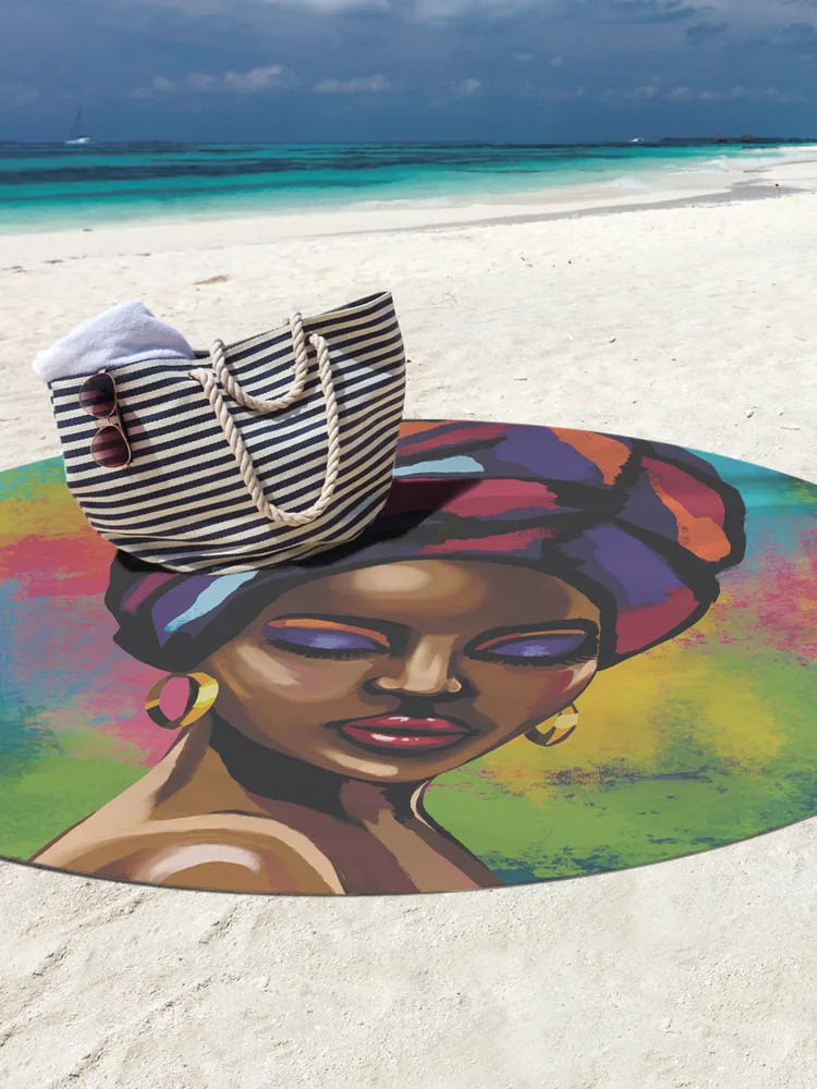 Коврик-парео пляжный | Колоритная африканка | JoyArty
