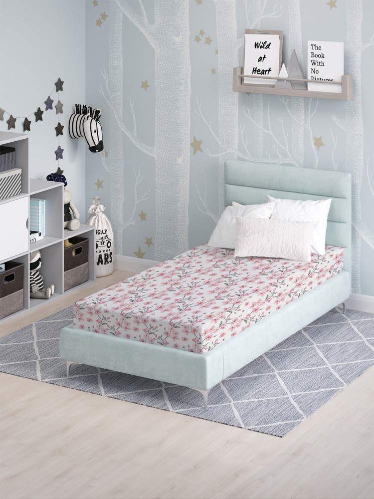 Простыня на резинке | Розовые цветы | Ambesonne