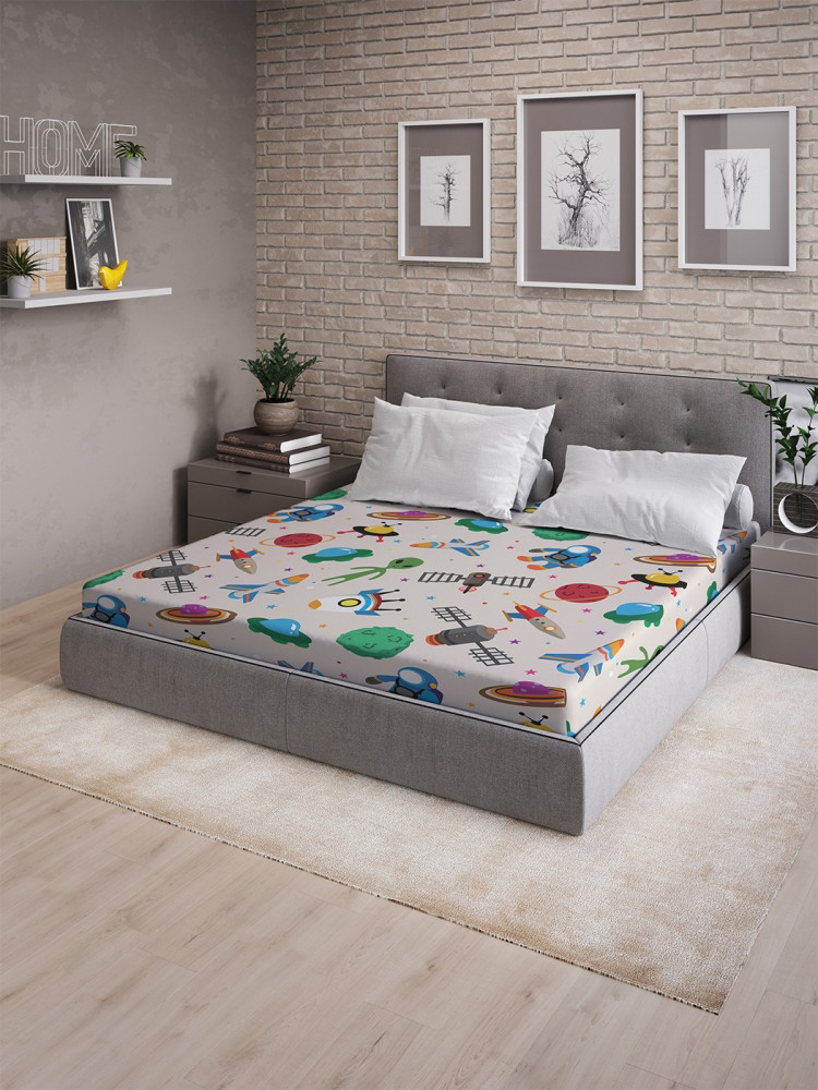 Простыня на резинке | Космическая радость | Ambesonne