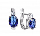 Серьги из серебра с фианитом