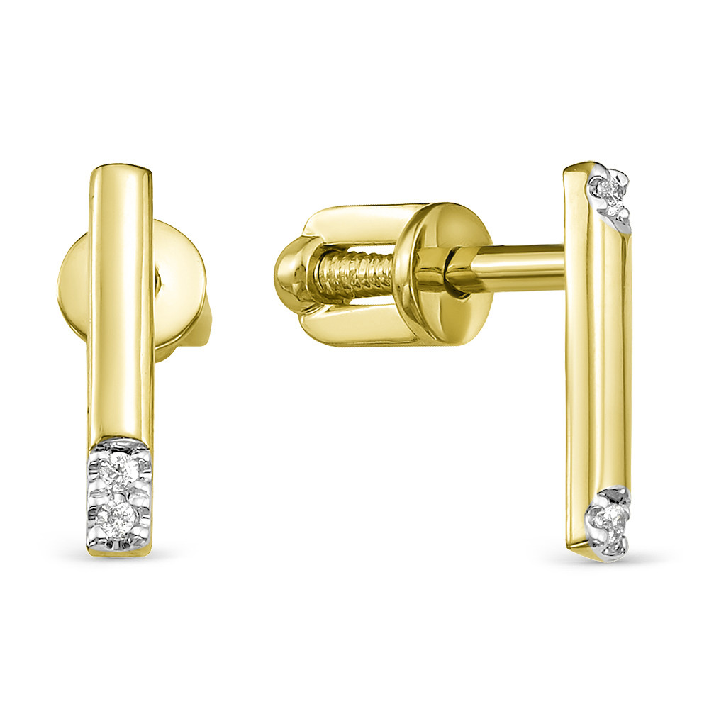 Серьги из золота с бриллиантами | Lucente Бриллианты Якутии