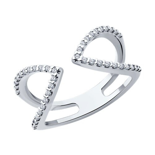 Кольцо из серебра с фианитами | SOKOLOV