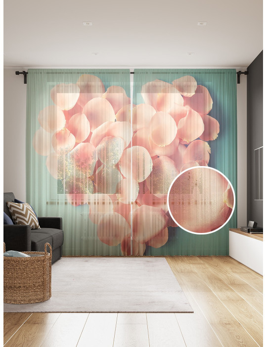 Комплект тюлей «Сердце из лепестков» | Сердце из лепестков | JoyArty