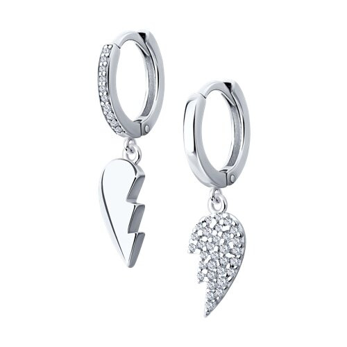 Серьги из серебра с фианитами