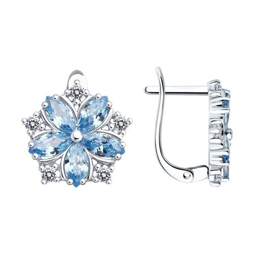 Серьги из серебра с фианитами | SOKOLOV