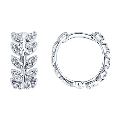 Серьги из серебра с фианитами