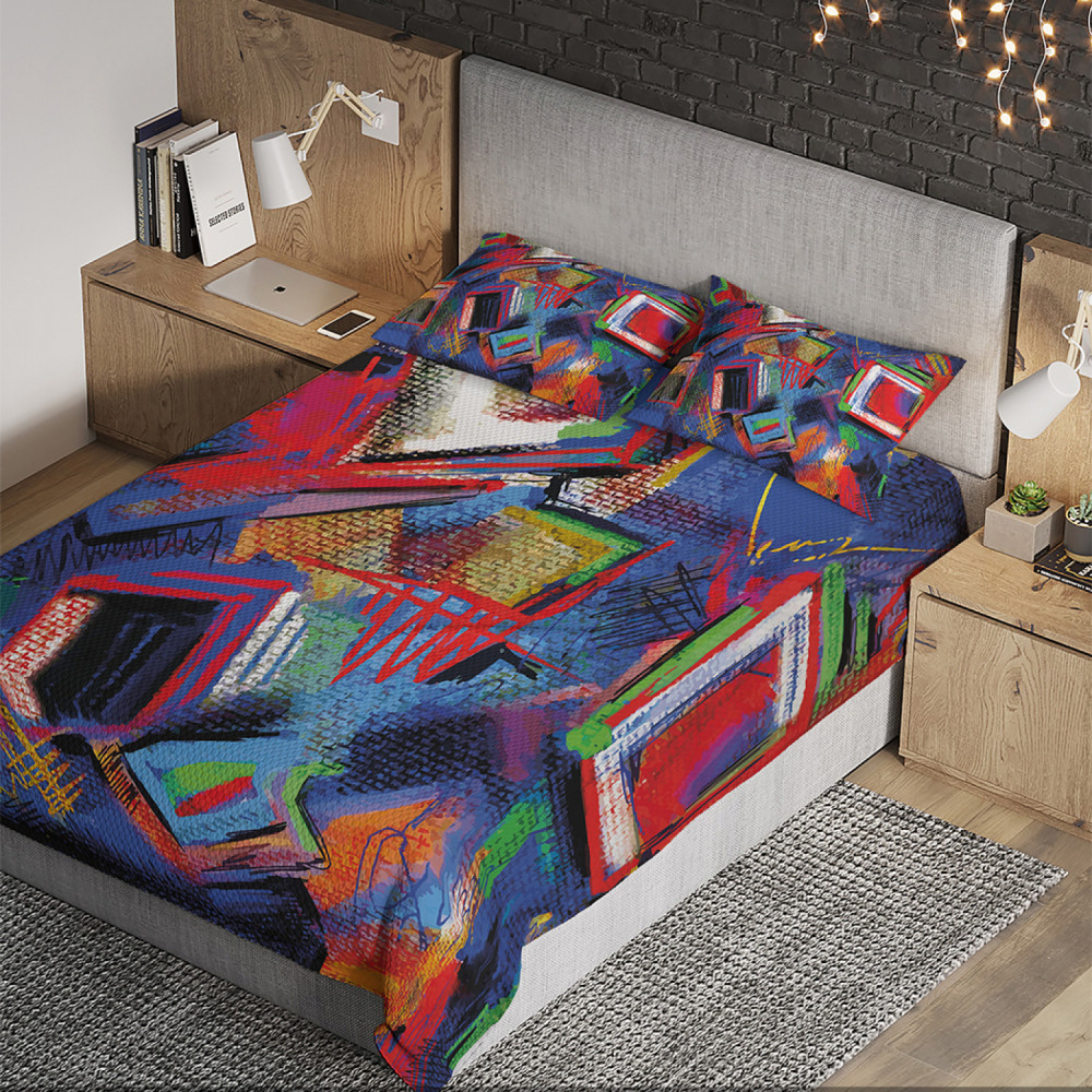 Покрывало с наволочками «Геометрическая картина» | Геометрическая картина | Ambesonne