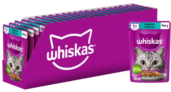 Набор паучей для кошек влажных «Рагу с индейкой и кроликом» | Whiskas