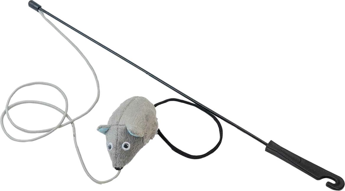 Удочка-дразнилка для кошек с мышкой-погремушкой | Ред Пластик