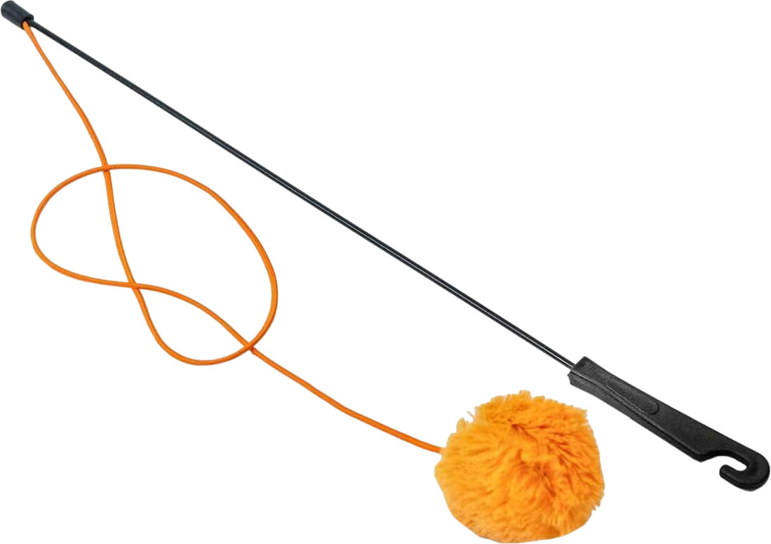 Удочка-дразнилка с помпоном-погремушкой | Ред Пластик