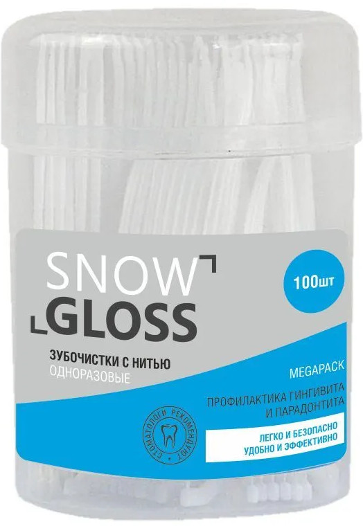 Зубочистки одноразовые с нитью | Snow Gloss