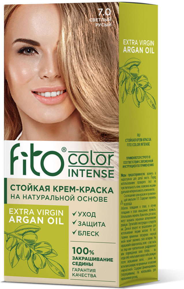 Крем-краска для волос, оттенок 7.0 Светлый русый | Fito color intense | Фитокосметик