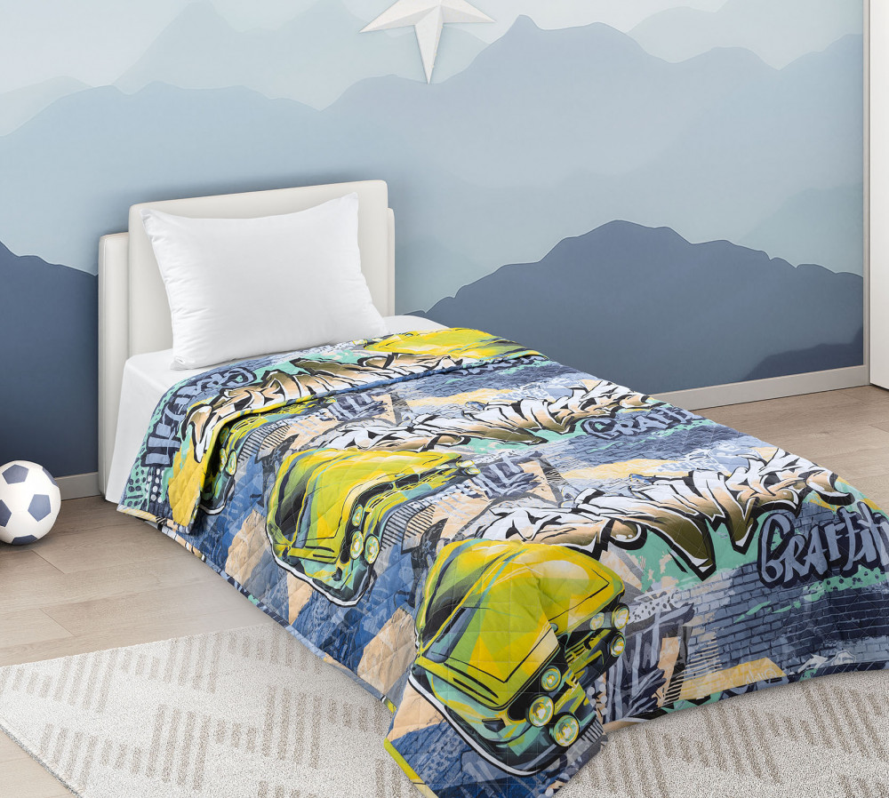 Покрывало стеганое детское «Уличные гонки 1» | Уличные гонки 1 | Текс-Дизайн