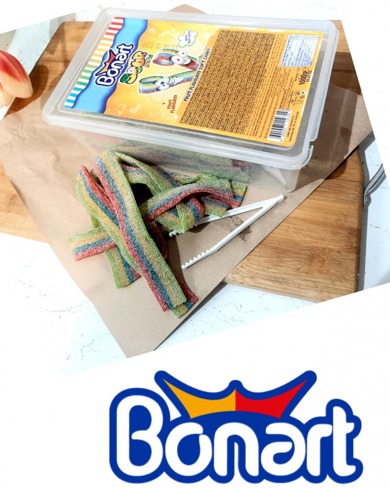 Мармелад кислые ремешки «Sour Belts» радуга, коробка