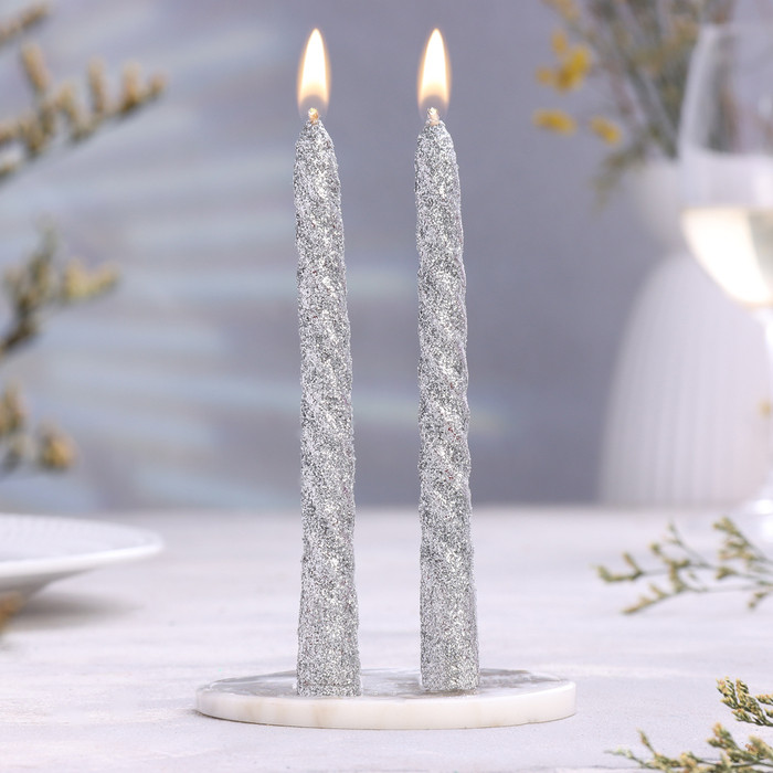 Набор свечей витых с блестками | Дарим Красиво