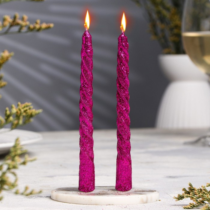 Набор свечей витых с блестками | Дарим Красиво