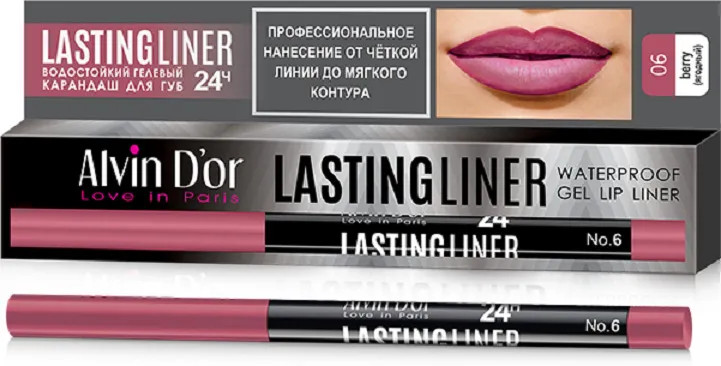 Карандаш для губ «Lasting Liner», тон 06 Ягодный | Alvin D'or