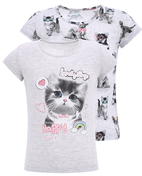 Комплект футболок для девочек | Дизайнерский принт | Апрель