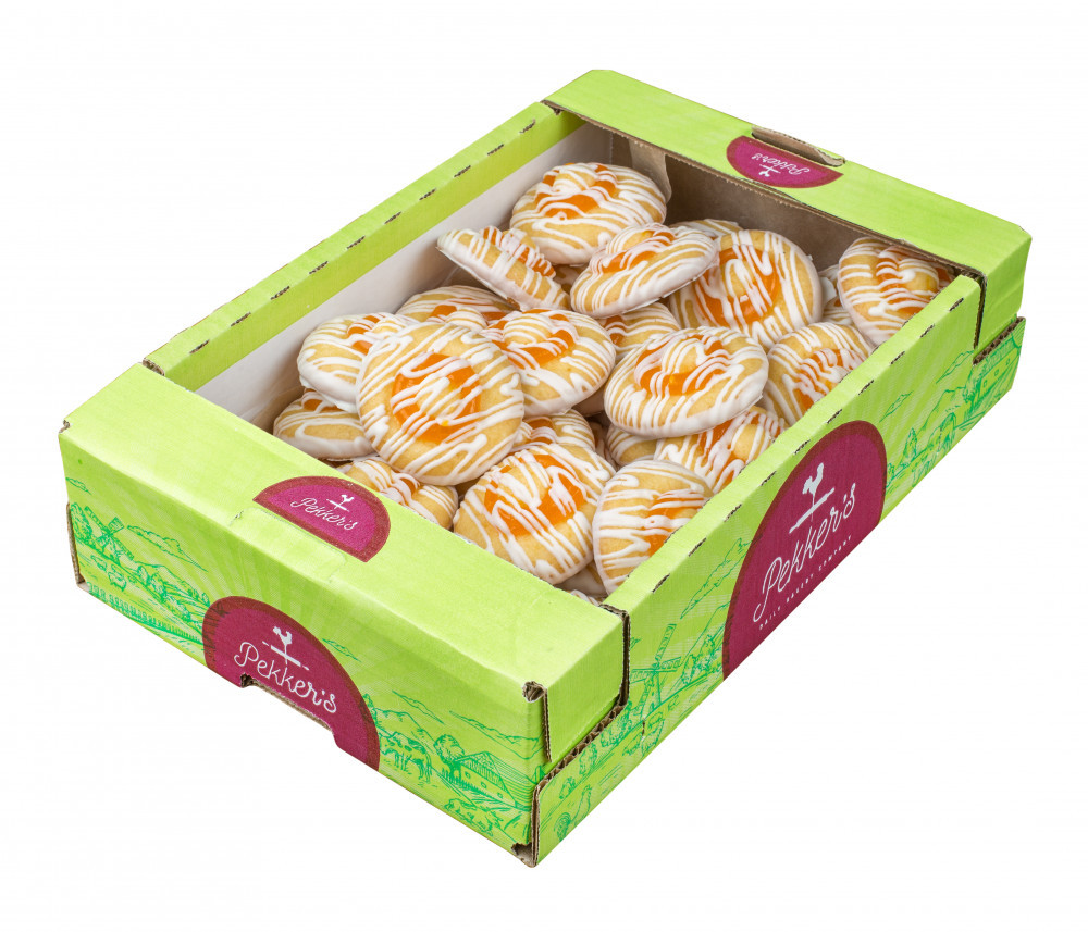 Печенье бисквитное в белой глазури со вкусом апельсина «Печенюш Апельсиныч»