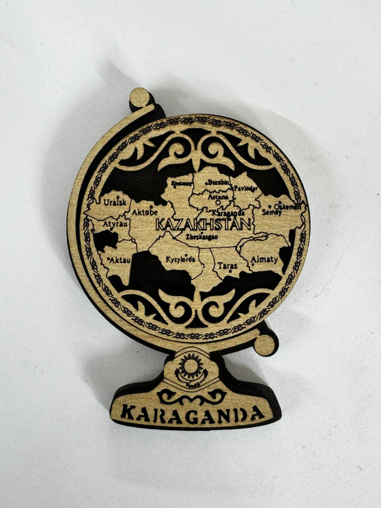 Магнит в форме глобуса «Карта Казахстана»