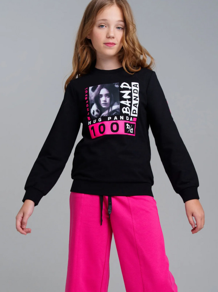 Свитшот для девочек | Panda band | PlayToday